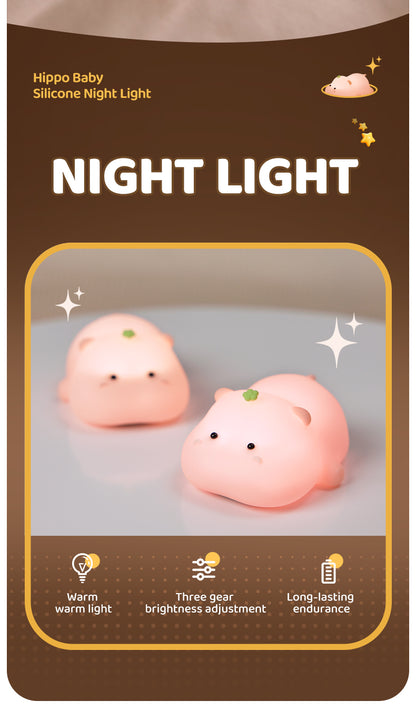 Hippo baby silicone night lamp