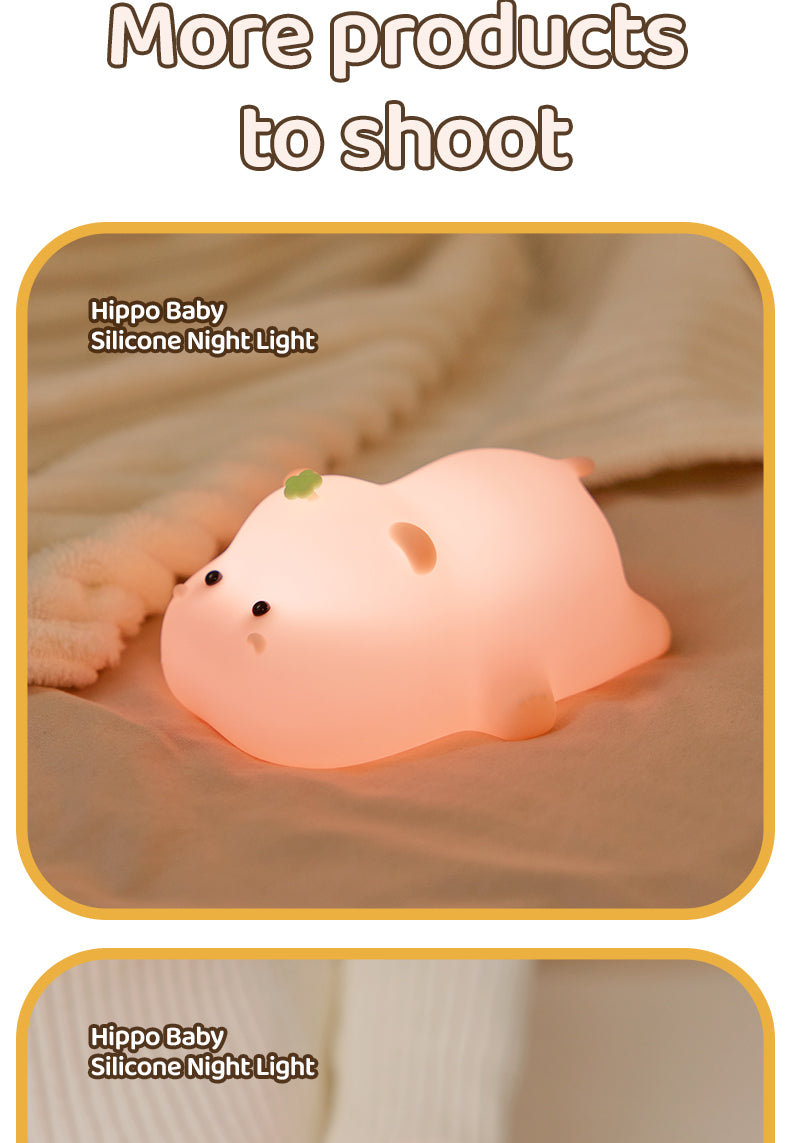 Hippo baby silicone night lamp