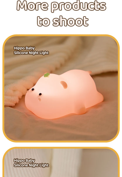 Hippo baby silicone night lamp