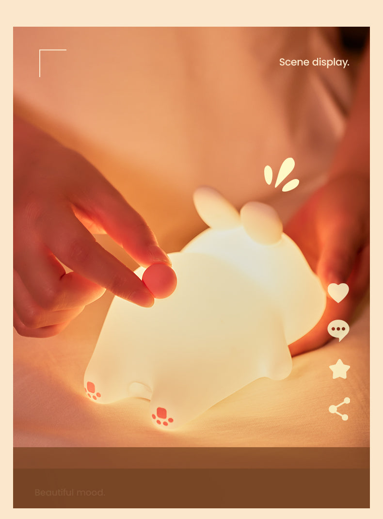 Big face rabbit silicone night light