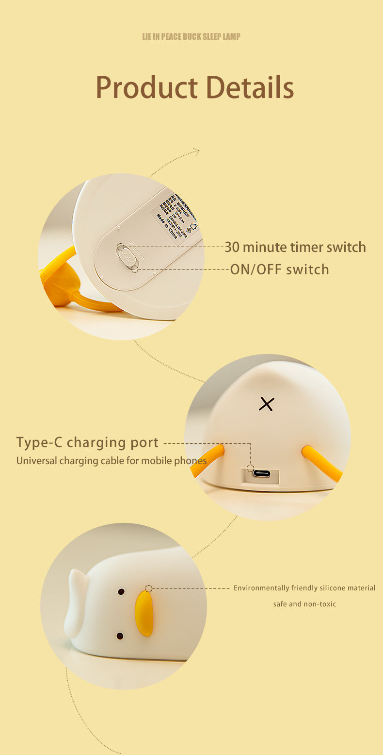 Lie in peace duck sleep lamp