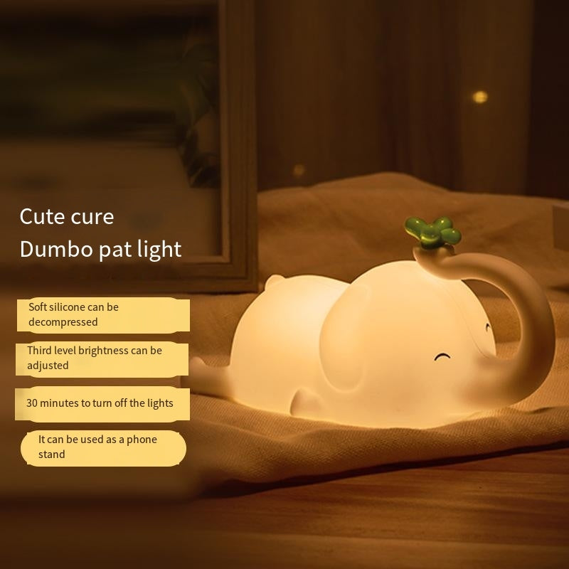 Baby elephant silicone night light