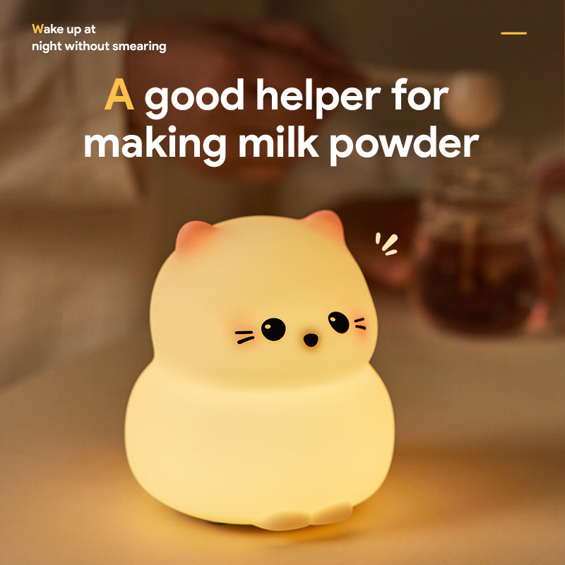 White Cat Night-protecter Night Table Lamp