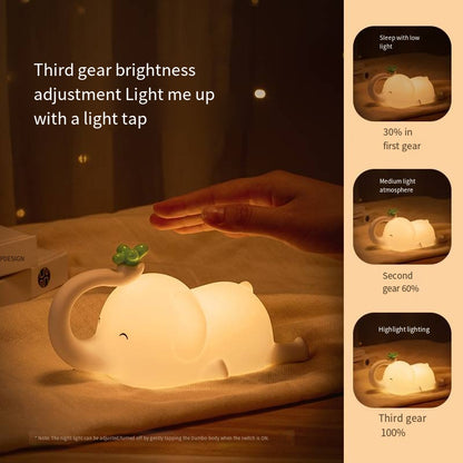 Baby elephant silicone night light