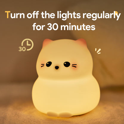 White Cat Night-protecter Night Table Lamp